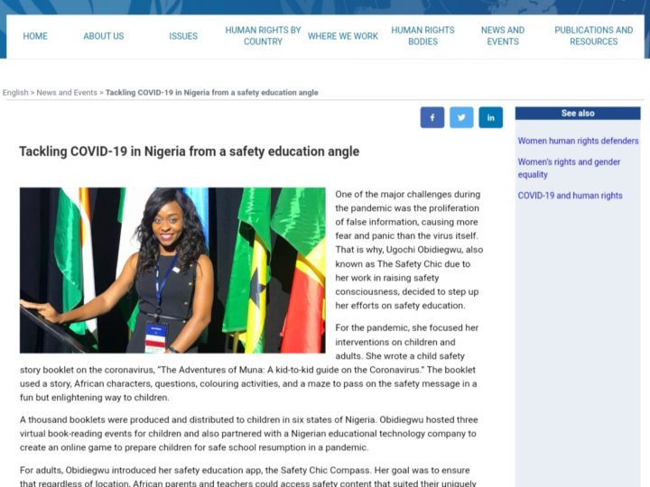 NEWS: Managing Partner, Ugochi Obidiegwu featured on UN OHCHR